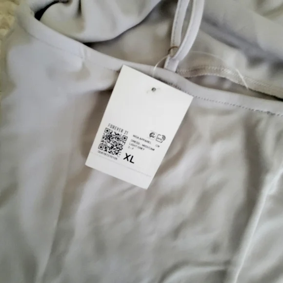 S O L D Gray Cowl Neck Ruched Spaghetti Strap Midi Dress size XL - Picture 8 of 12